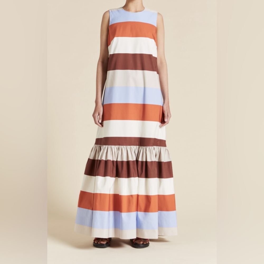 Lee Mathews Lina Striped Maxi Dress Size 1/US S
